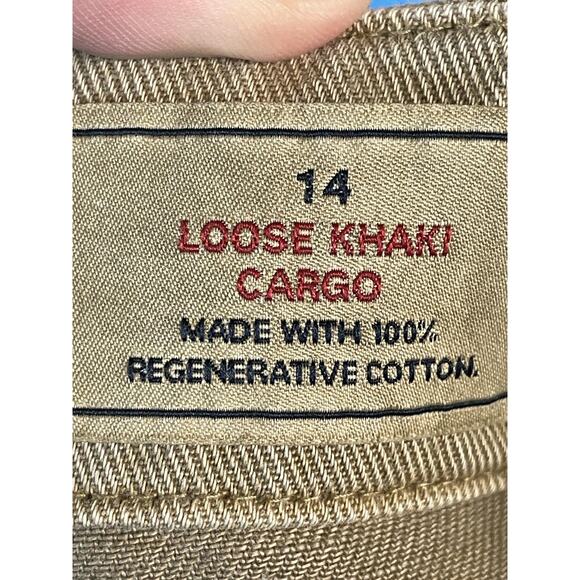 GAP Cargo Pants Womens 14 Khaki Loose Khaki Mojave Regenerative Cotton Casual - Picture 10 of 14